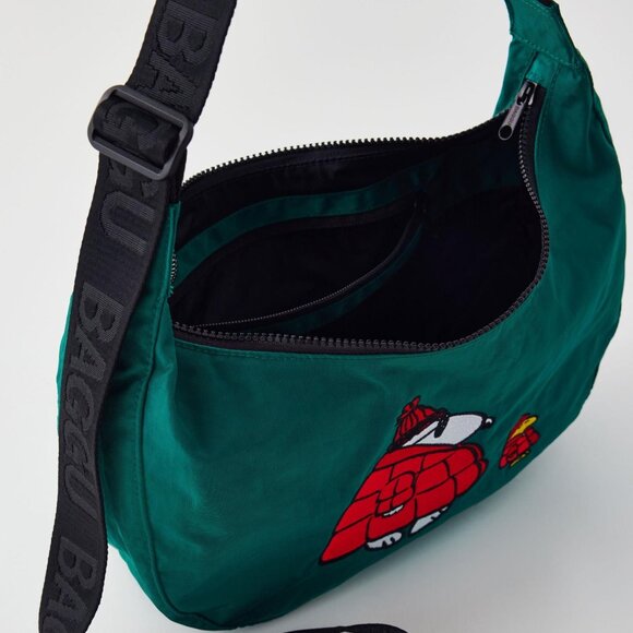 BAGGU x Peanuts NWT Medium Crescent Bag - Snoopy & Woodstock (Cypress) - Picture 10 of 13